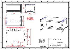 Fussbank
mit Zinkenverbindung Cad Fussbank mit
Zinkenverbindung Cad